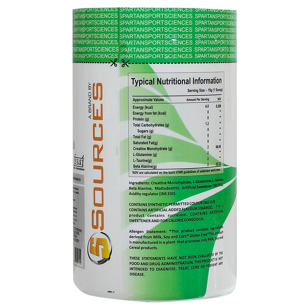 Creatine Glutamine Taurine Beta alanine CGTB300g Spartan Sport Sciences